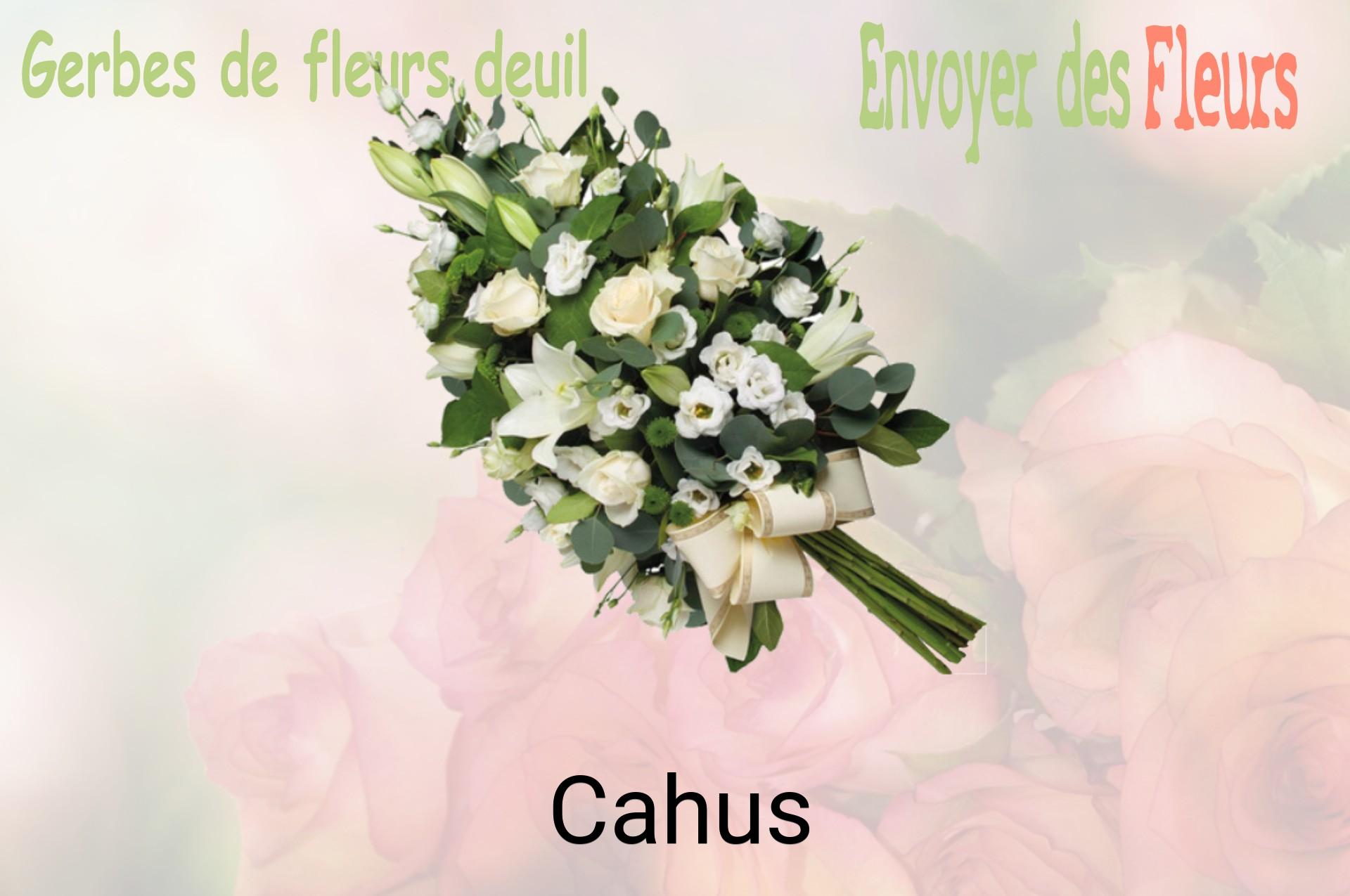 Gerbe de fleurs de deuil livrée à Cahus
